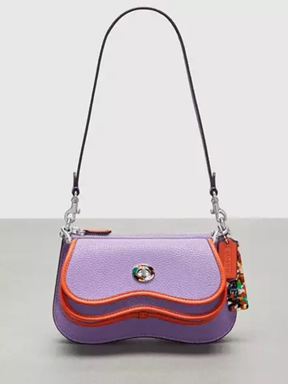 Coachtopia Purple and Orange Wavy Dinky Double Pouch Bag Iris/Sun Orange NWT - Picture 11 of 12